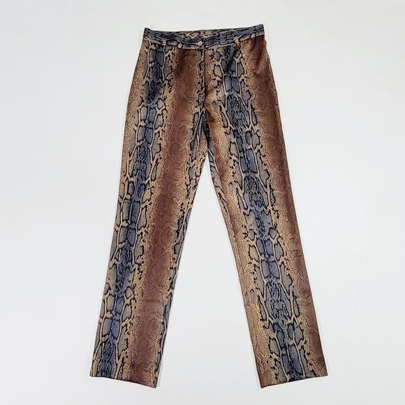 ISIS ♡ Sweet Vintage Los Angeles Snake Skin Print Spandex Stetchy Pants S - Picture 4 of 12